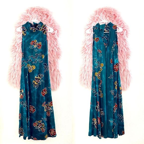 Green Handmade Indonesian Maxi Dress - Picture 1 of 3